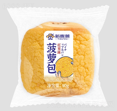 新麥潮菠蘿包（紅豆味）90g早餐小面包休閑食品