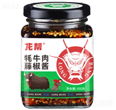 龍幫食品牦牛肉醬藤椒醬拌飯醬瓶裝150g