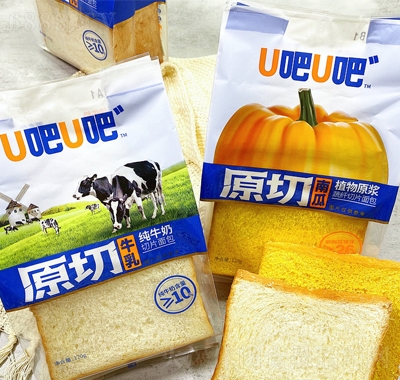 u吧u吧切片面包原切南瓜味120g袋裝營(yíng)養(yǎng)早餐休閑食品