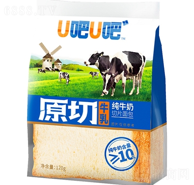 u吧u吧切片面包原切牛乳120g袋裝營(yíng)養(yǎng)早餐休閑食品