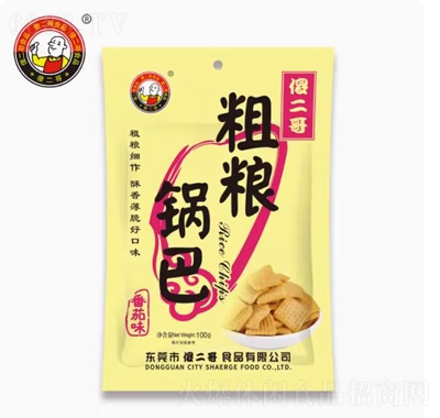 傻二哥粗糧鍋巴番茄味100g休閑追劇零食