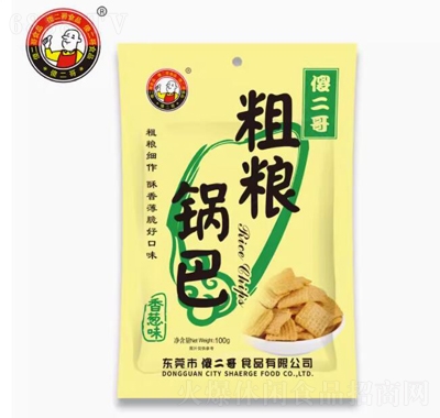 傻二哥粗糧鍋巴香蔥味100g休閑追劇零食