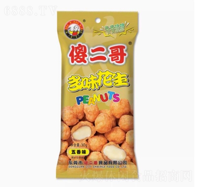 傻二哥多味花生五香味-30g休閑追劇零食