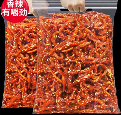 每果時光香辣鰻魚絲500g即食熟下酒菜小魚仔孕婦解饞海味零食