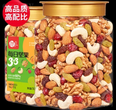 每果時(shí)光每日?qǐng)?jiān)果3+3罐裝502g休閑零食