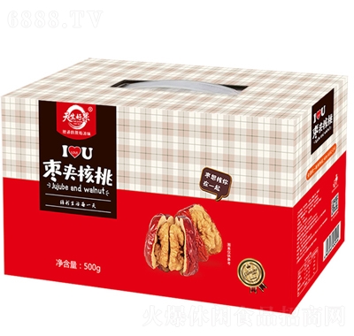 天生好果新疆棗夾核桃堅(jiān)果零食500g